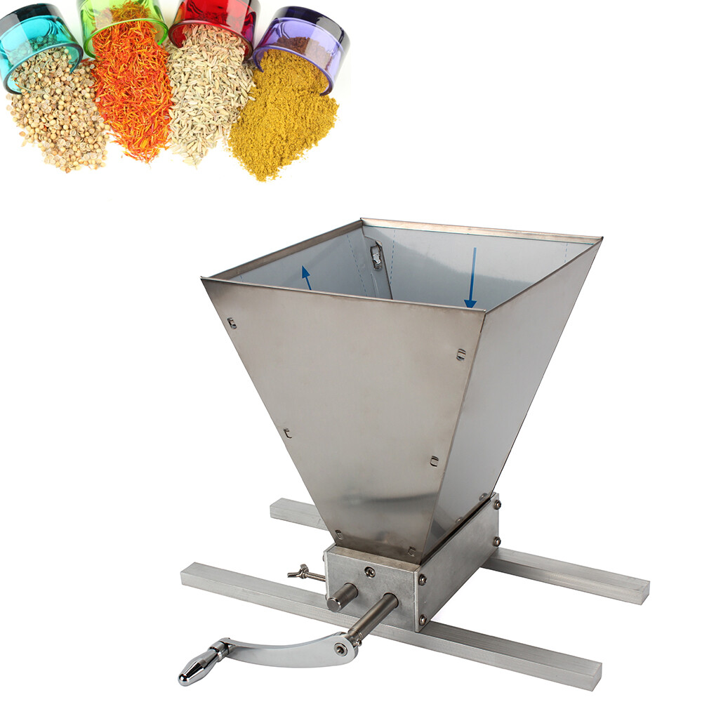 Manual Grain Mill Wheat Grinder Oat Feed Grinding Machine Stainless & 2 Rollers