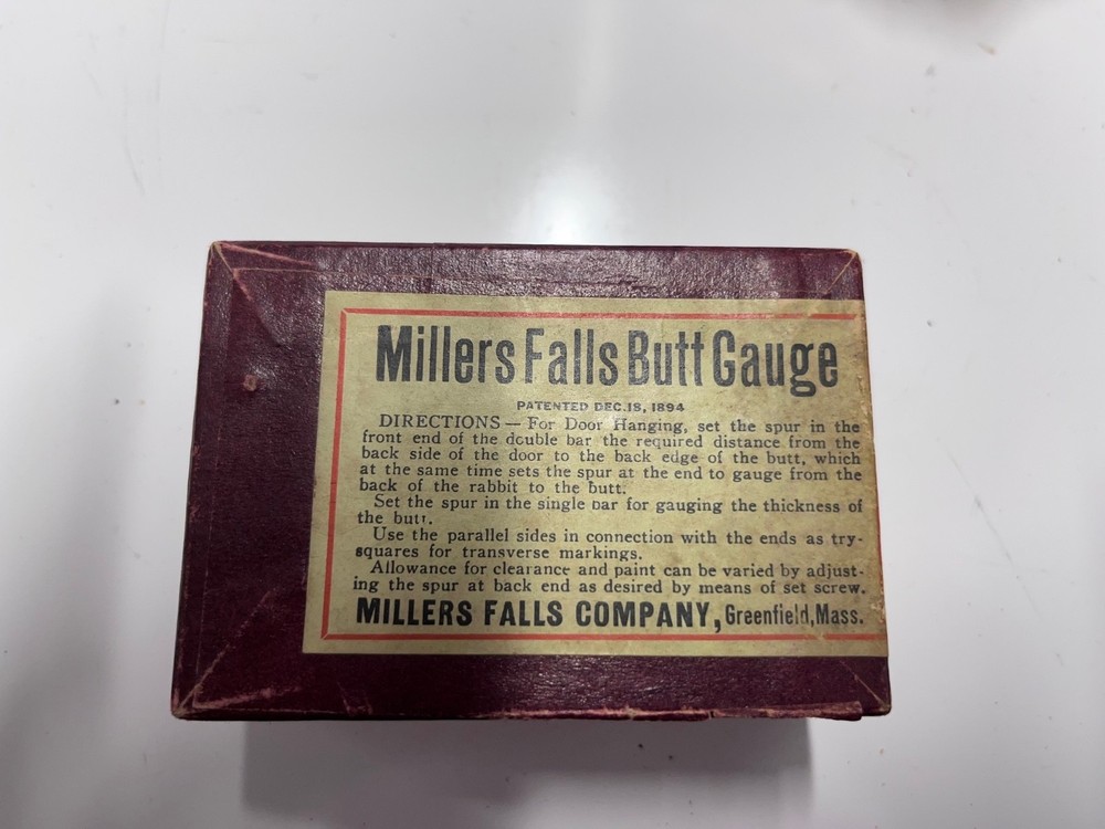 Miller Falls Butt Guage #227 New In Box