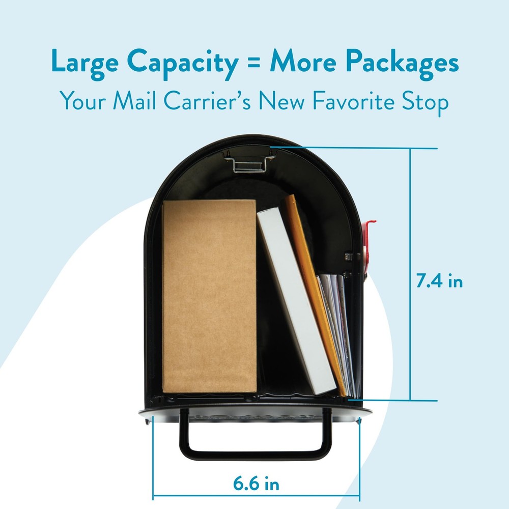 Architectural MAILBOXES Ironside Large Capacity Galvanized Steel Large, Black