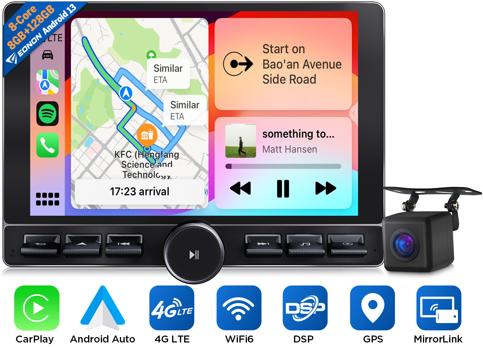 UX6K PRO MAX 2 DIN Android 13 8+128GB 10.1" QLED Car Stereo GPS CarPlay Radio 4G