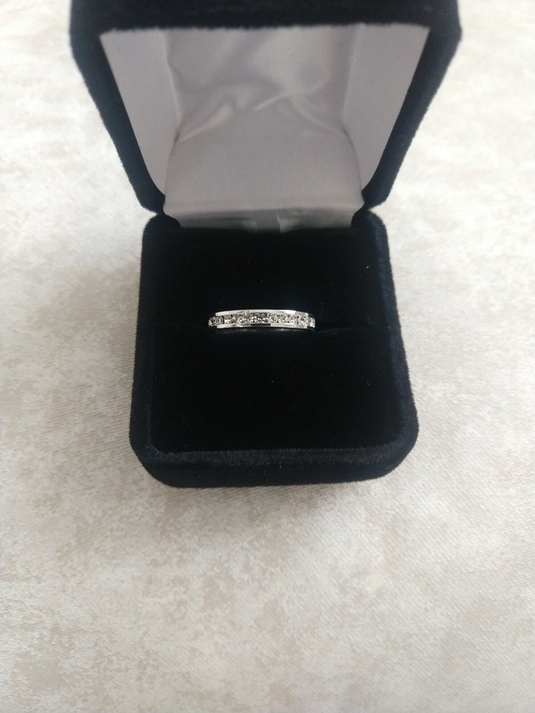 Swarovski Crystal Birthstone Stackable Ring in Sterling Silver. Size 6