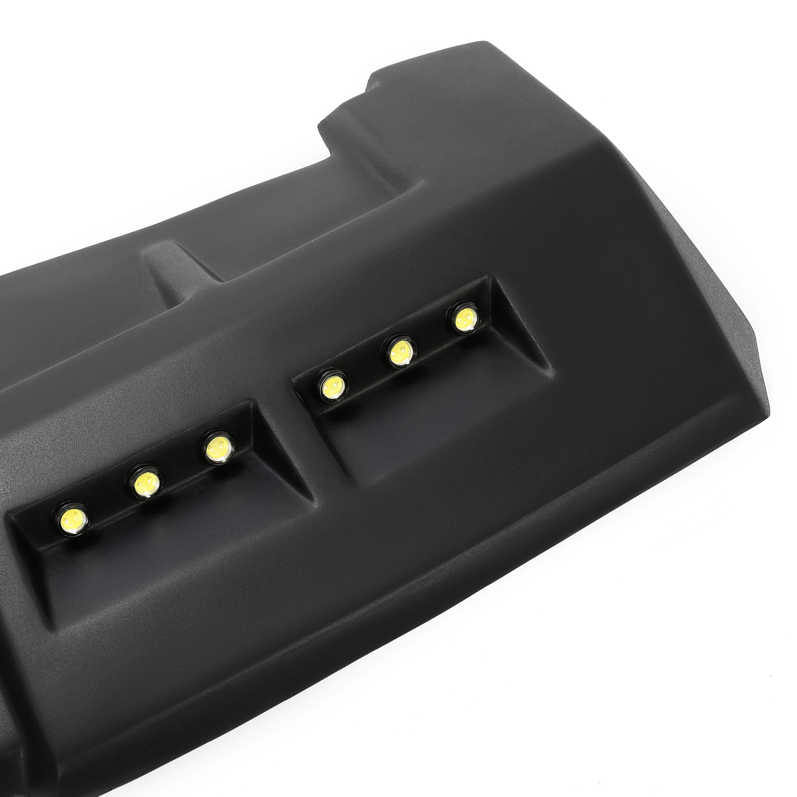 For Hummer H3 Front Upper Fiberglass Sun Visor Roof Painted Black W/LED DRL