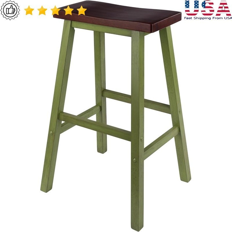 Compact Solid Wood Bar Stool Space Saving Kitchen Furniture Easy Assembly New