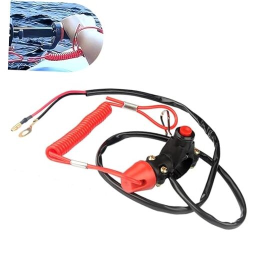 Shakas Motorcycle Boat Outboard Engine Motor Kill Stop Switch, with Connector