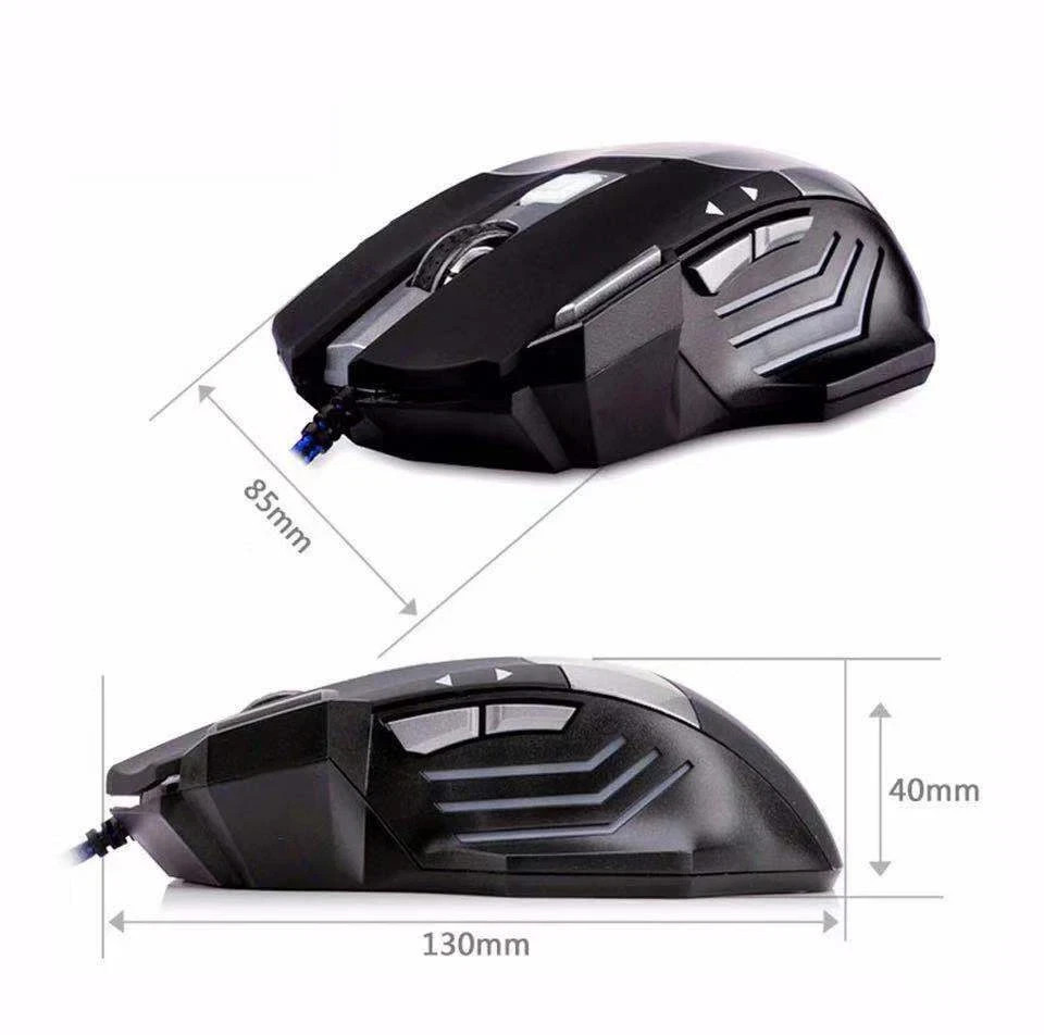 Gaming Mouse 7 Button USB Wired LED Breathing Fire Button 3200 DPI Laptop PC