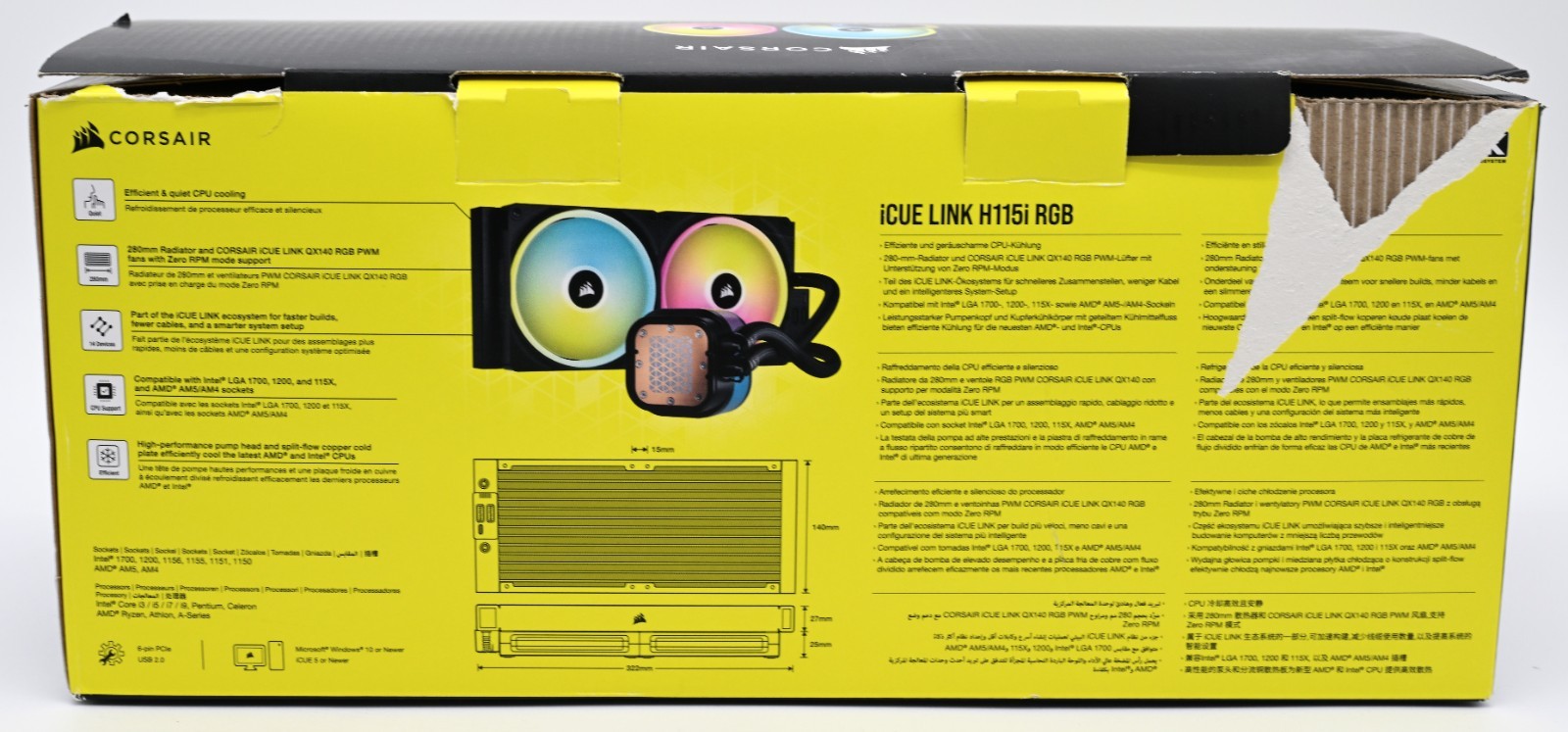 *READ* Corsair iCUE Link H115i RGB Liquid CPU Cooler 280mm AIO QX140 RGB Fans