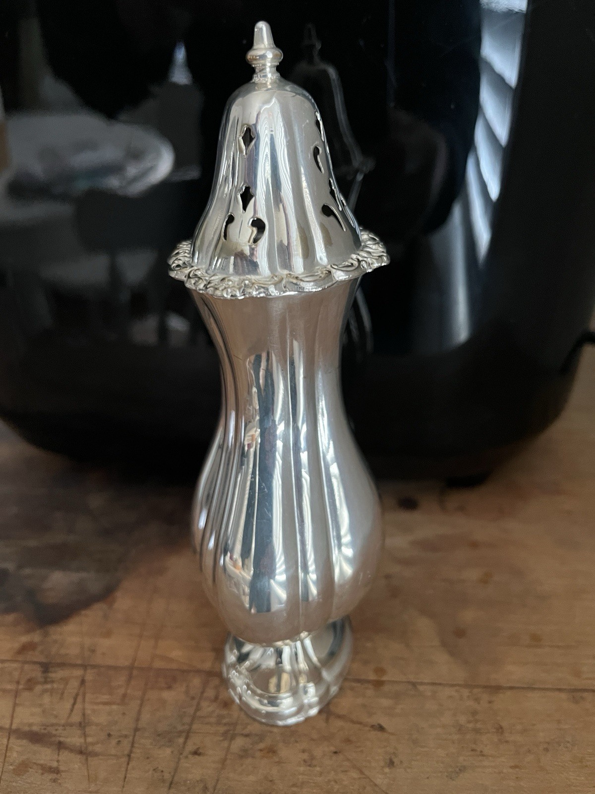 Vintage Silverplate on Copper Muffineer Sugar SHAKER 7 1/4" Tall