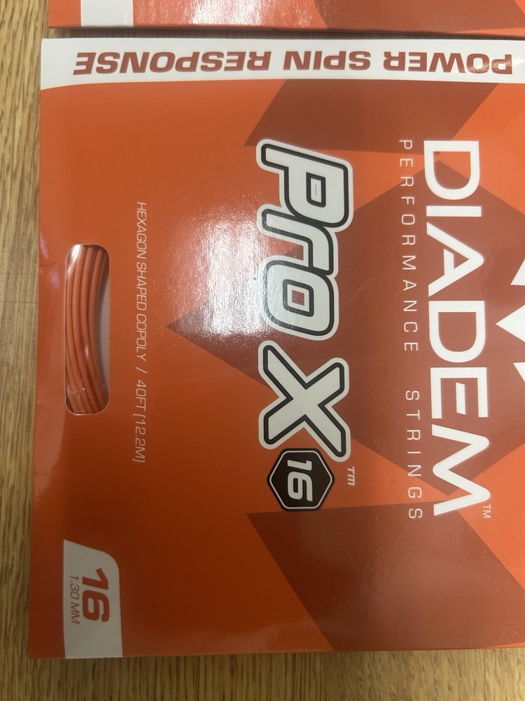 Diadem Pro X 16 Performance Tennis String - Orange - Hex Shape - TWO PACK!!!