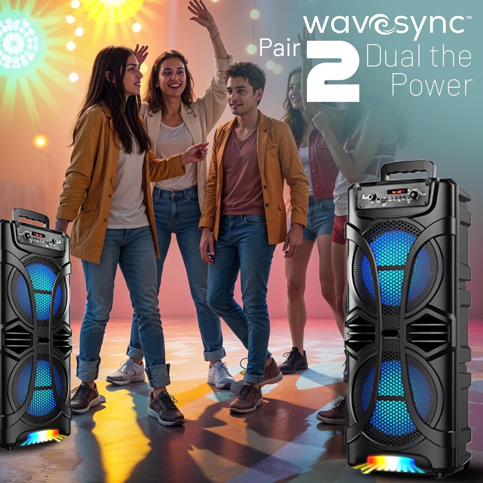 6800W Portable Bluetooth Speaker Dual Sub woofer Heavy Bass Sound System Party