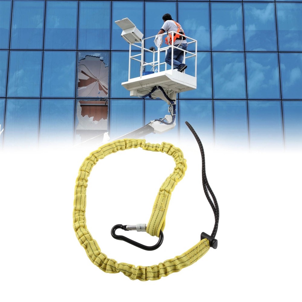Yellow Tool Safety Tether Nylon Tool Lanyard Climbing Rope For Construction