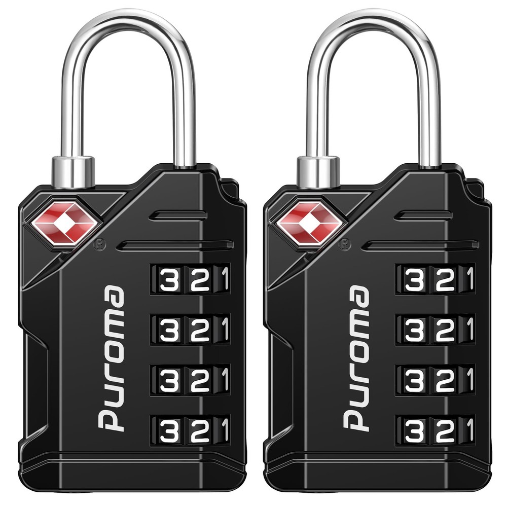 TSA Approved Travel Locks - 4 Digit Resettable Combination Code, 2 Pack