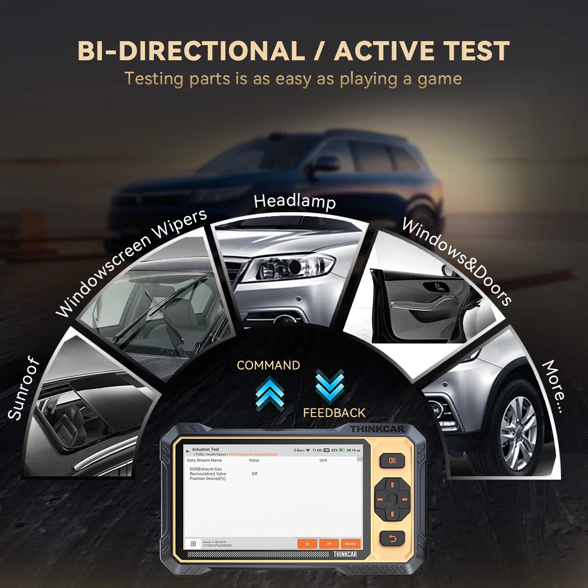 ThinkScan 662 OBD2 Scanner Bi-directional ABS/SRS/EPB/SAS System Diagnostic Tool