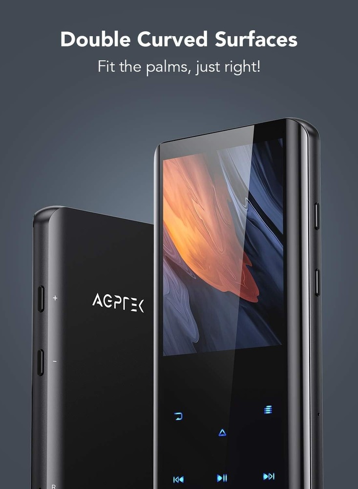 Expanded 128GB Bluetooth MP3 Player with Curved Screen—Lossless Audio Experience