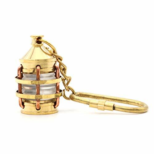 Anchor Lamp Keychain Solid Brass Maritime Ring Mariner Gift Lantern Miniature