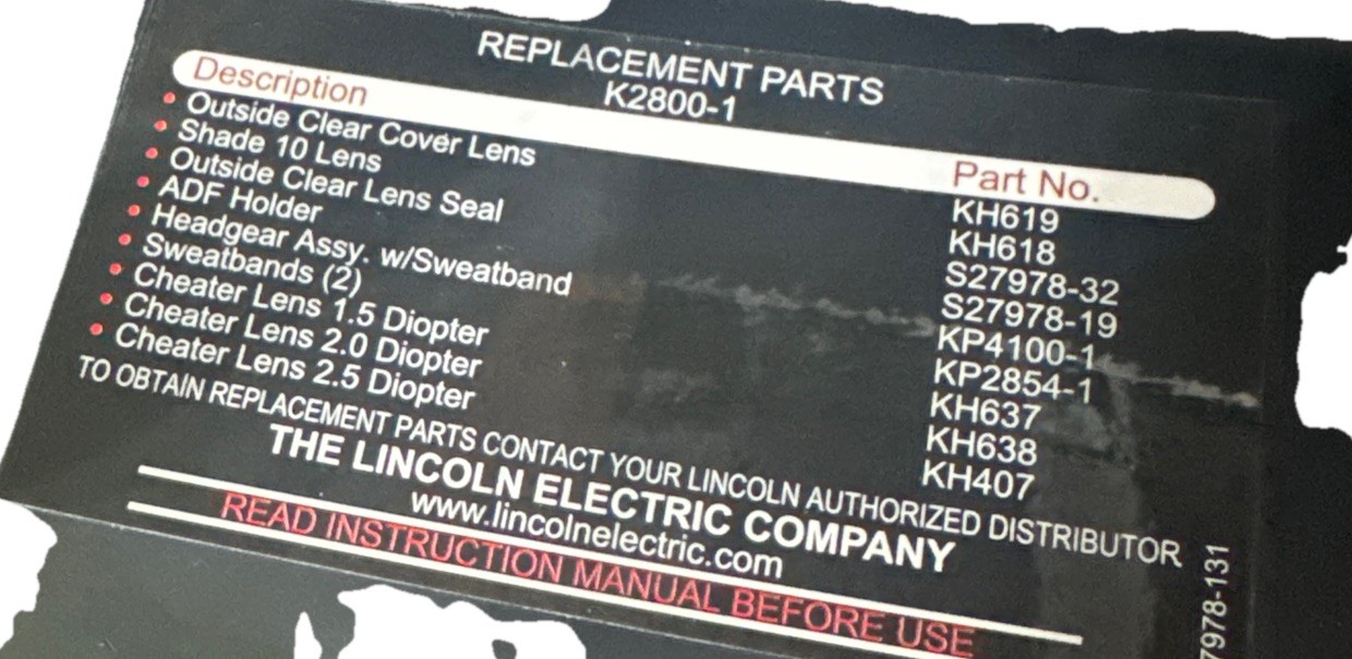 LINCOLN ELECTRIC Welding Helmet with No. 10 Lens 4-1/2 in. x 5-1/4 in View Area