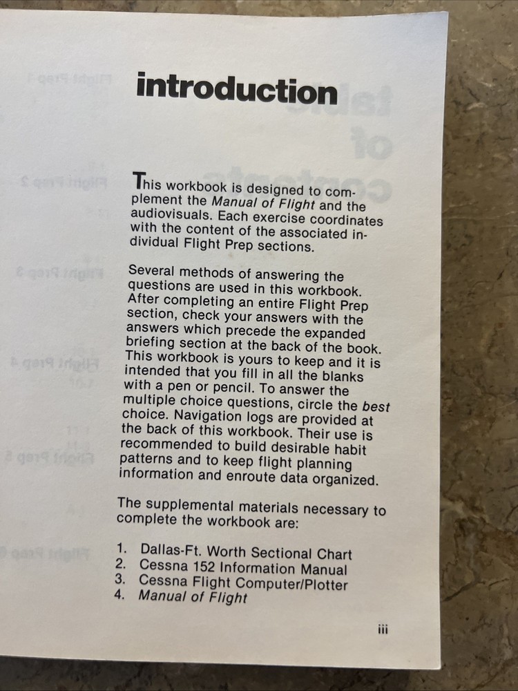 1978 Cessna Private Pilot Workbook