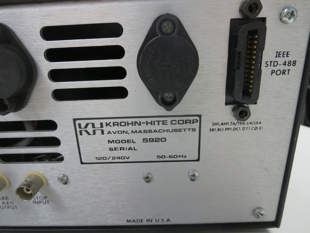 Krnohn-Hite,Model 5920,Arbitrary Waveform/Function Generator,Cal'd To 12/24/2020