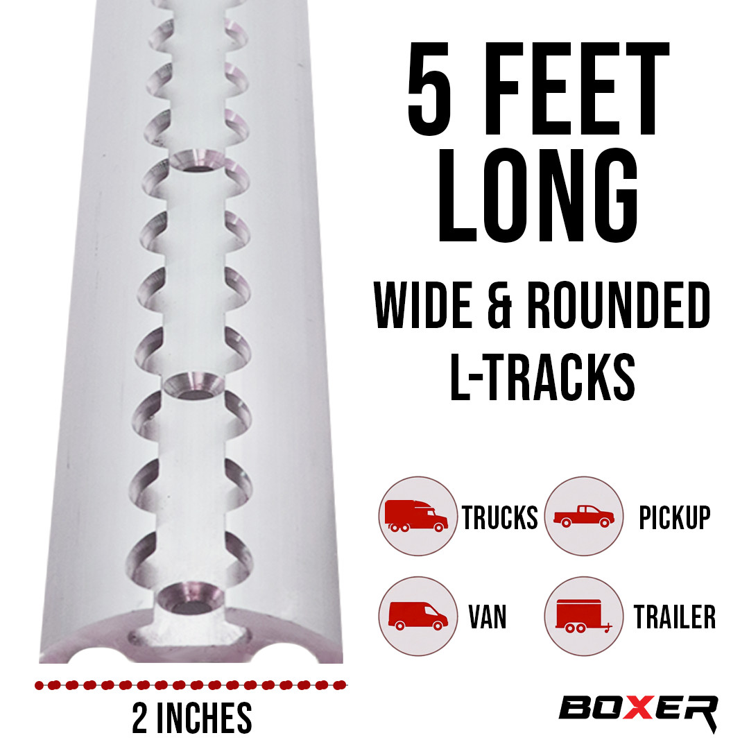 BXR 5' L Track Tie Down Complete Kit - 2 Tracks - Fittings - Installation Screws
