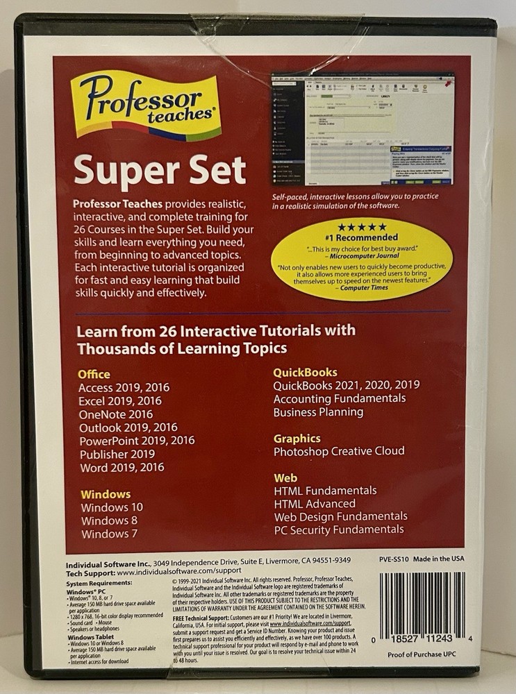 Professor Teaches Super Set (26 course Tutorial set) PC NEW!