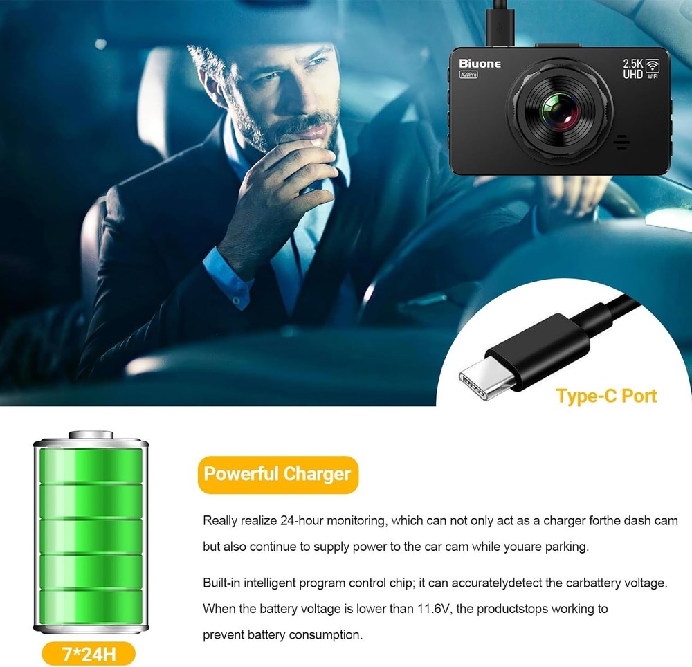 High Compatibility Type-C OBD Power Cable for Dash Cameras - Smart Design