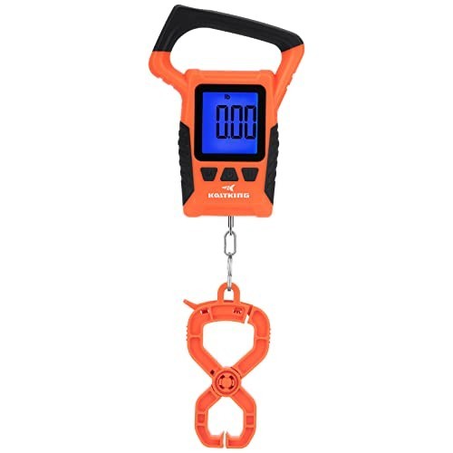 Floating Waterproof Digital Fish Scale, 110lb Capacity, Large LCD Display, Multi