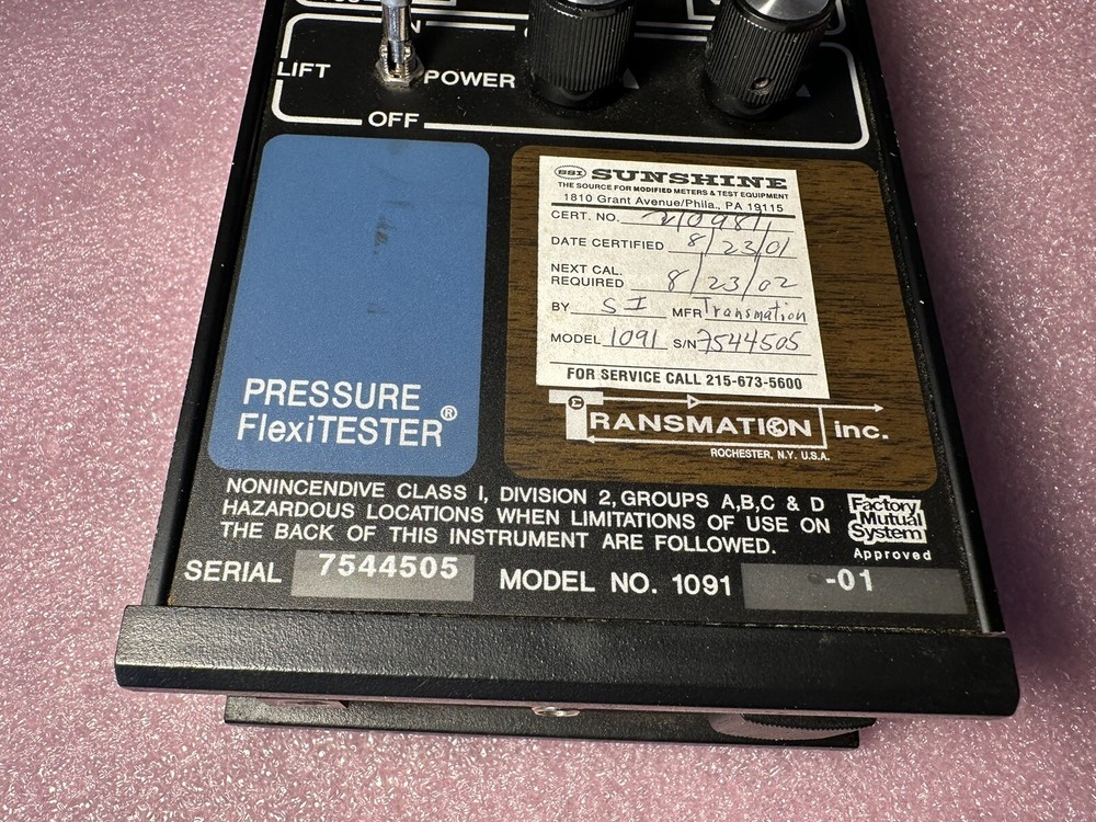 TRANSMATION 1091-01 PRESSURE FLEXITESTER PD1121