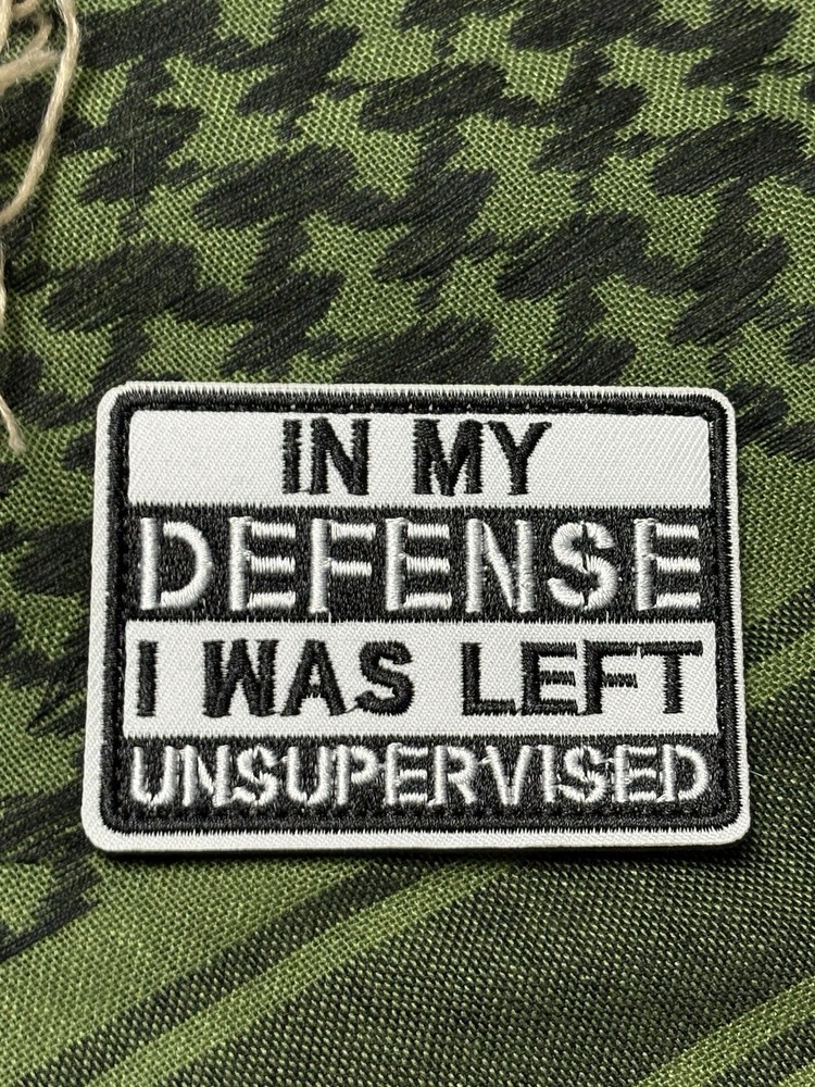 In My Defense… Morale Patch ~3x2” Hook & loop Tactical Gear Patch