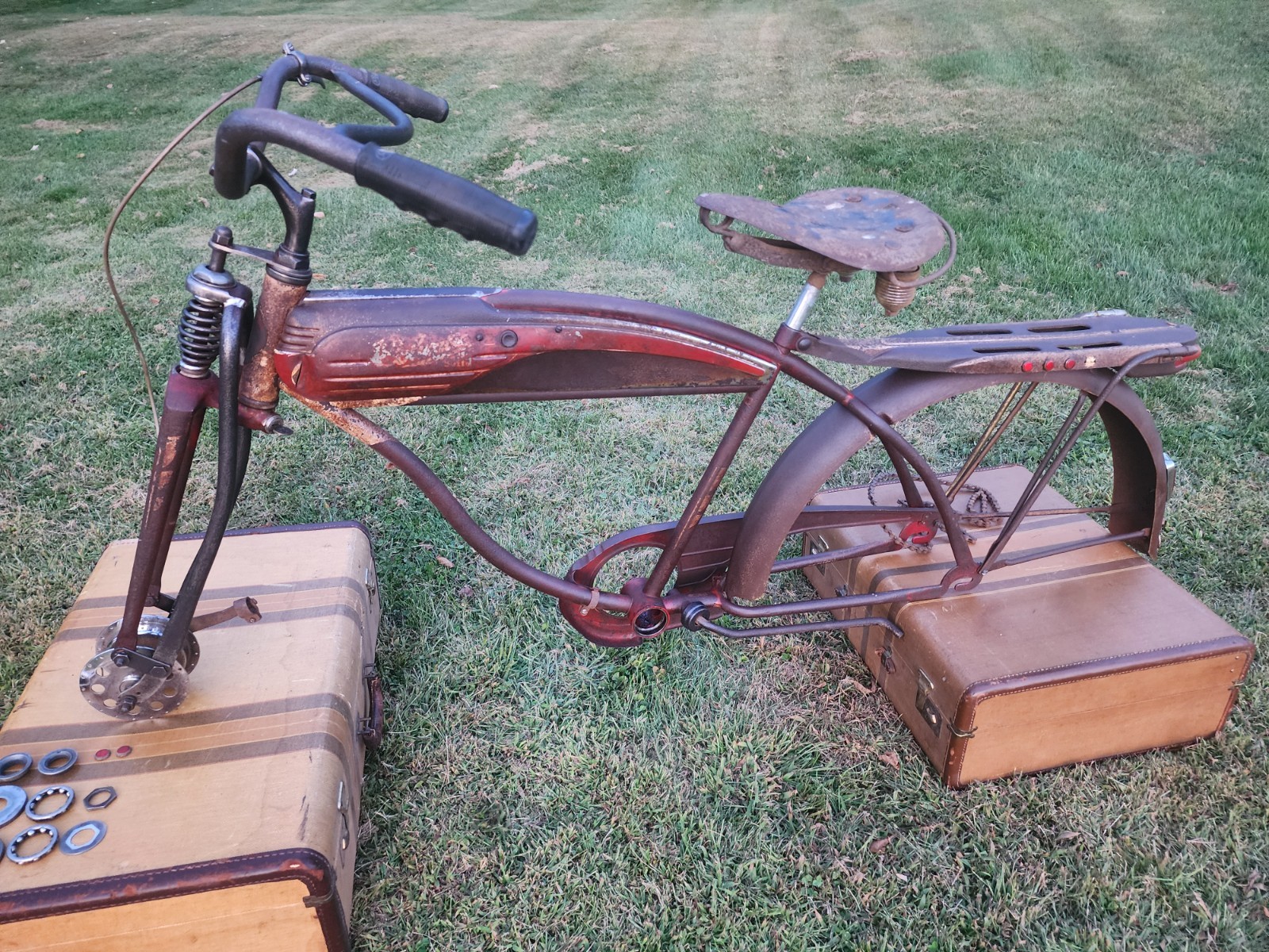 ORIGINAL 50'S COLUMBIA 5 STAR SUPERB BALLOON TIRE BIYCYCLE SPRINGER W/ KEY