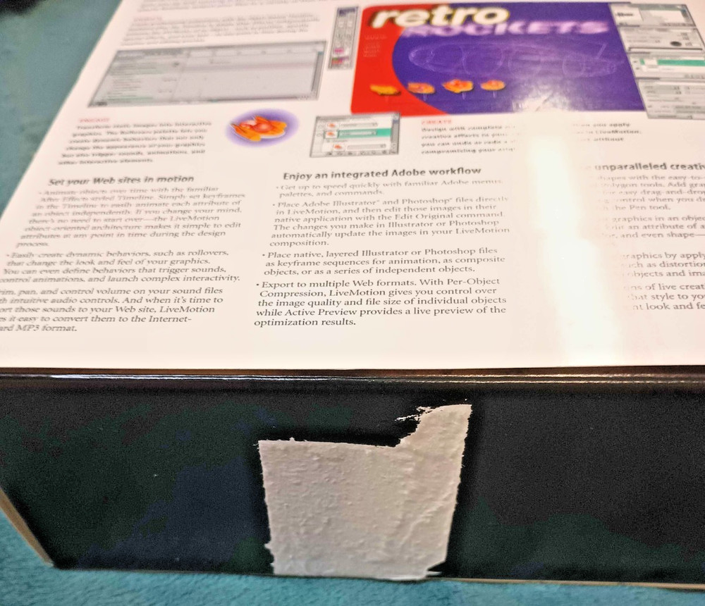 Adobe Live Motion PC Software 2000 Windows Mac Box & Inserts only NO DISK