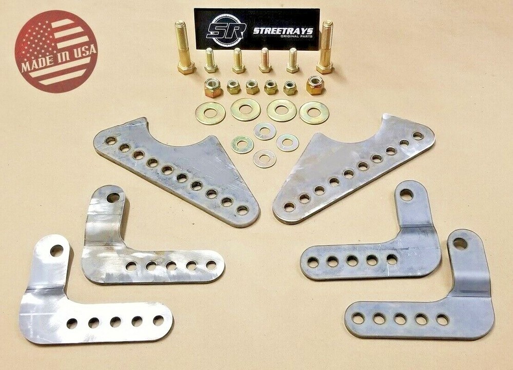 [SR] Universal Steel Coil Over Shock Mount Kit Adjustable Lower Brackets #2047