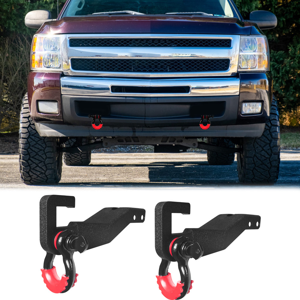 Fits 2007-2013 Chevy Silverado & GMC 1500 Front Tow Hook Mount Bracket