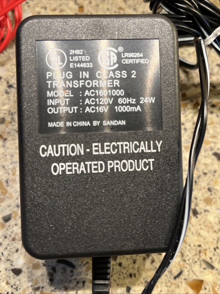 Bachmann Train Power Adapter #46605 Plug In Class 2 Transformer