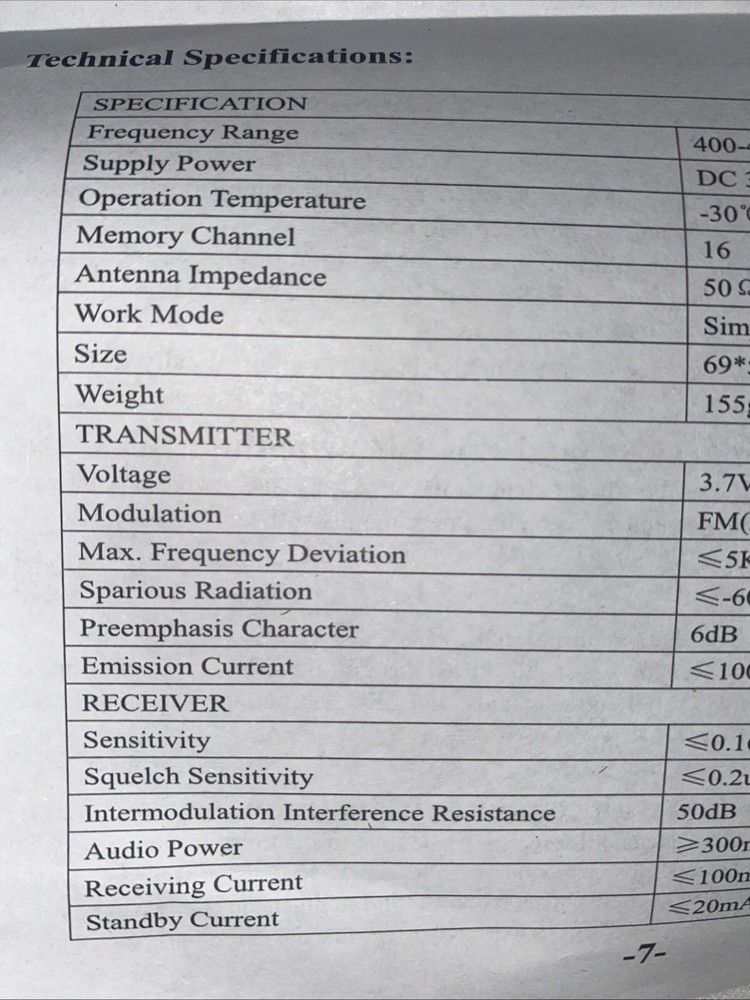 Walkie Talkies One G63. E