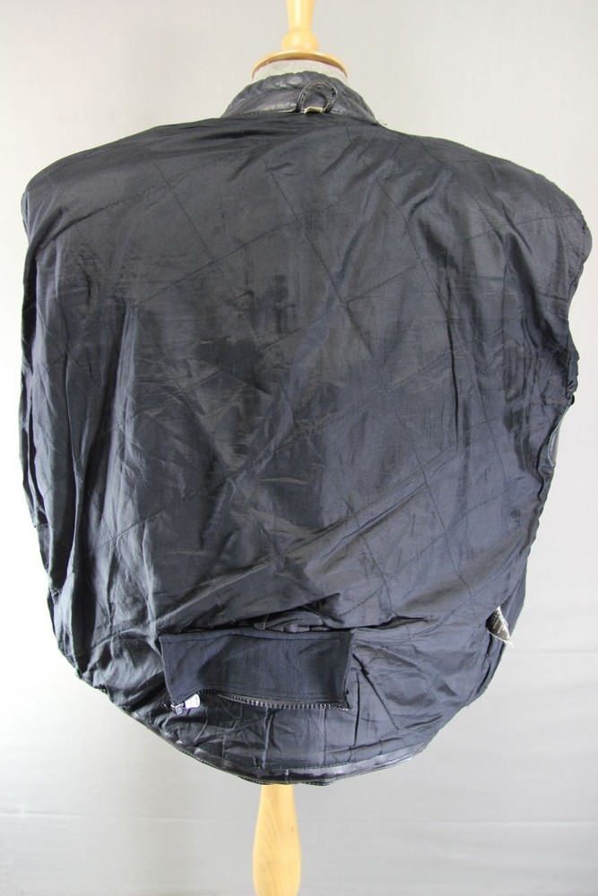 CLASSIC BLACK LEATHER BIKER JACKET 40 INCH/MEDIUM