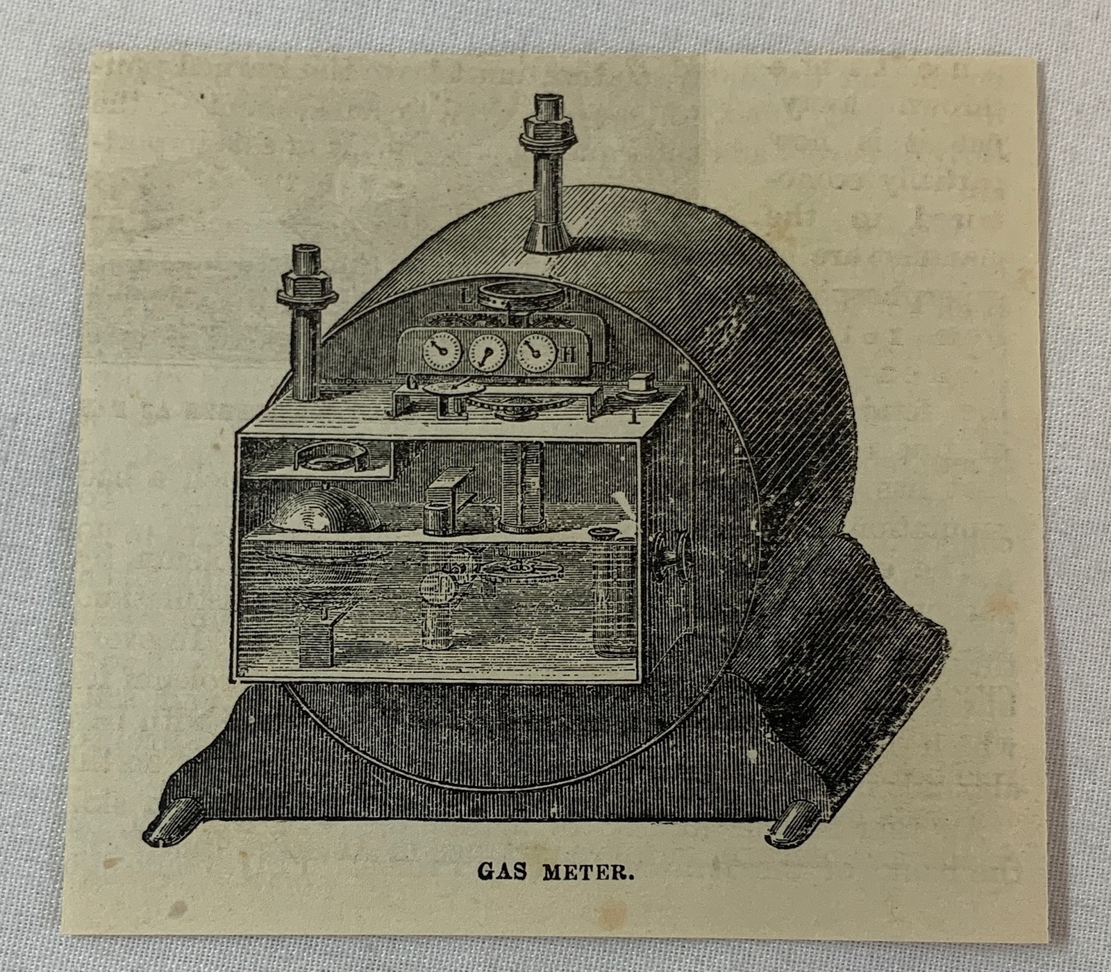1877 magazine engraving~ GAS METER