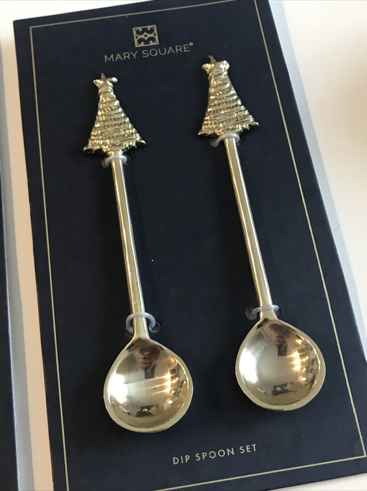 2 Pcs Mary Square Home Dip Spoon Set, NEW