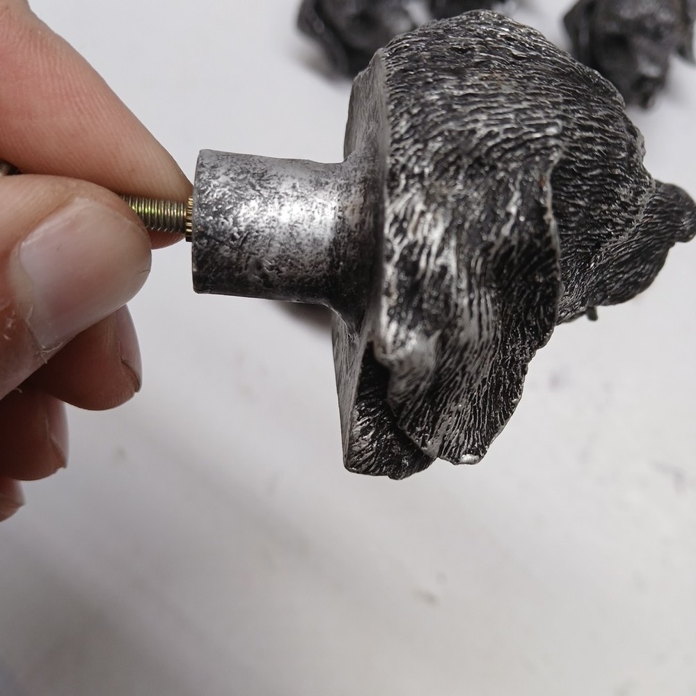 Resin Dog Face Shape Pulls Drawer Cabinet Door Handle Knobs 6 pcs