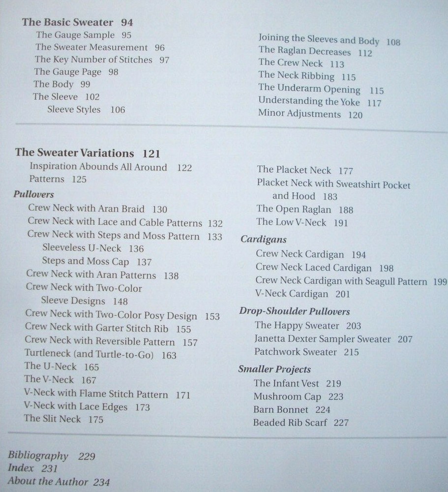 The Sweater Workshop Seam-free patterns instruction