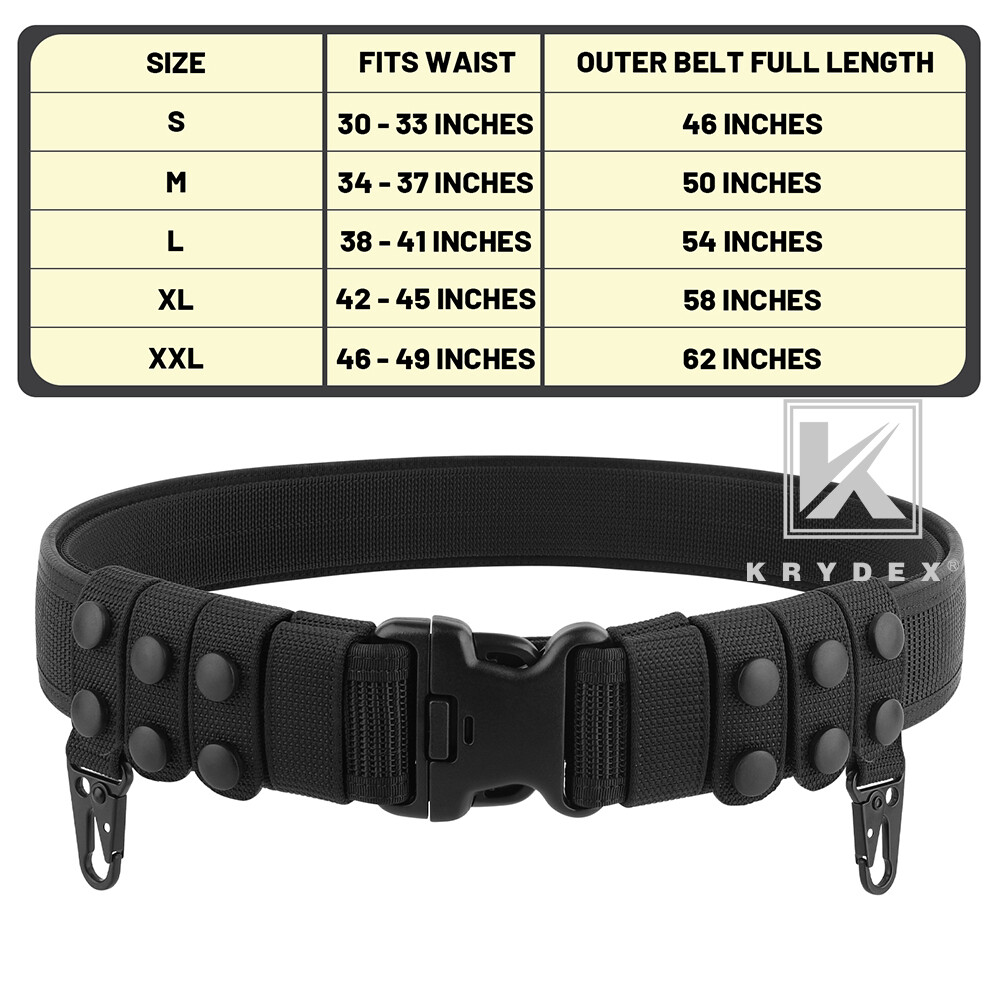 KRYDEX Tactical Police Security Guard Duty Belt Law Enforcement Outer&Inner Belt