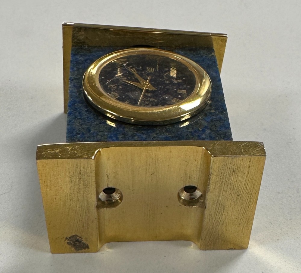 Vintage Miniature Lapis Clock 2"H