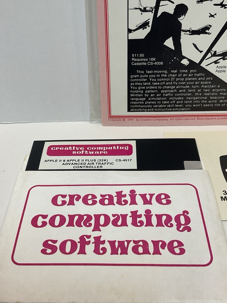 Vintage Apple II IIe IIc Simulator AIR TRAFFIC CONTROLLER Creative Computing