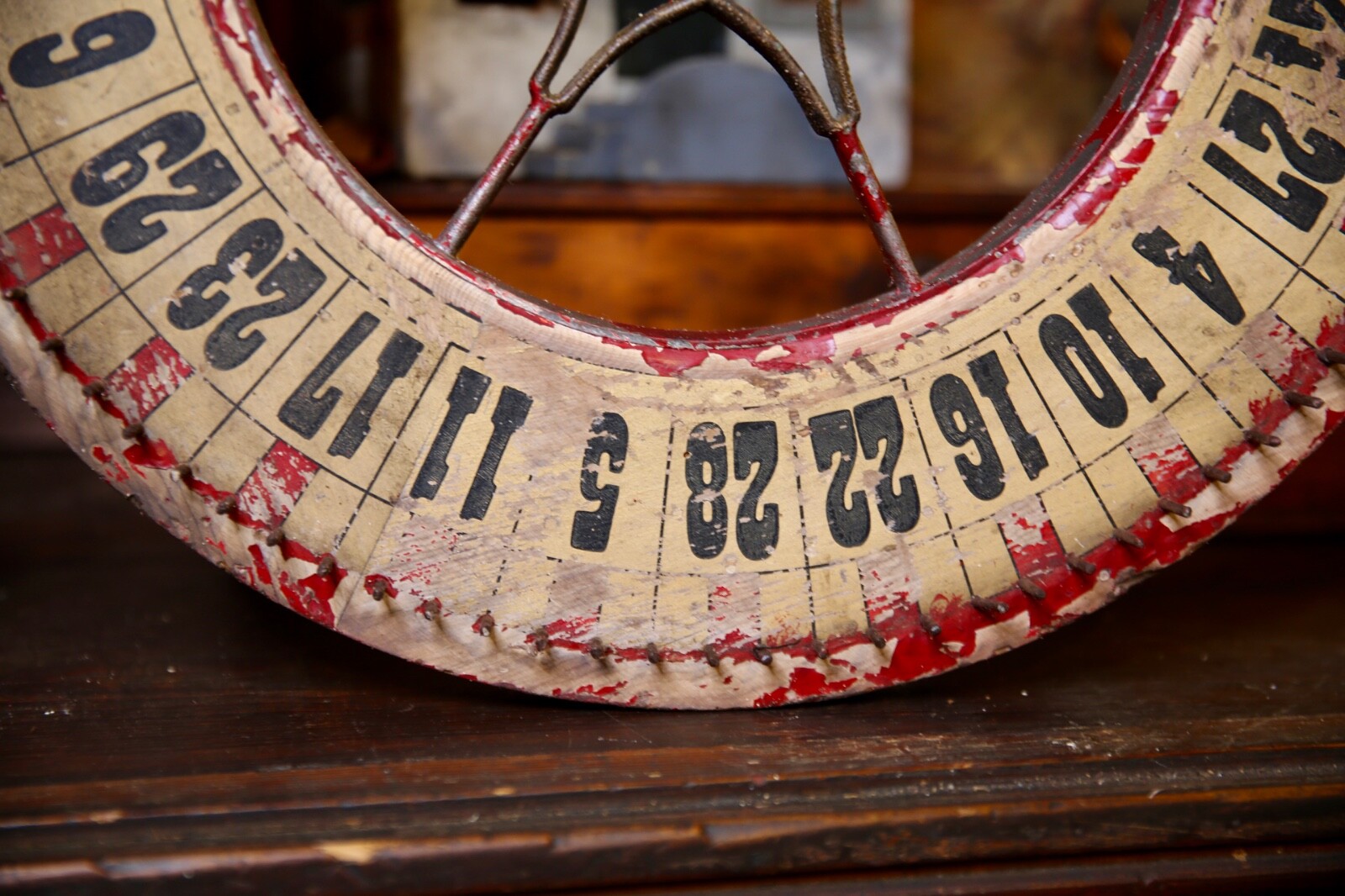 Antique Roulette Gambling Carnival Wheel Wood Casino Game Vintage Circus old