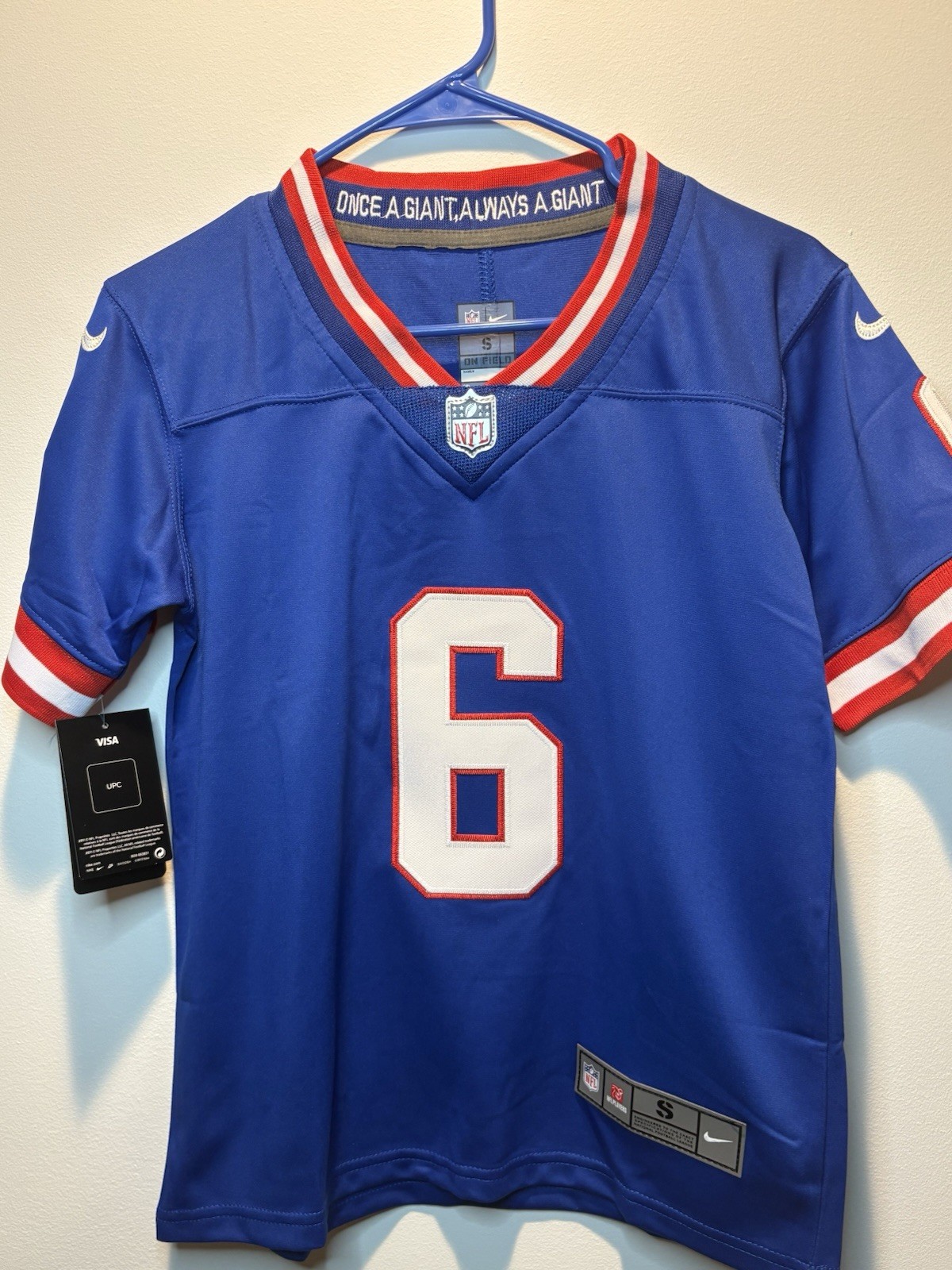 New! Jaxson Dart Youth Small (age 8-10) New York Giants Stitched Jersey