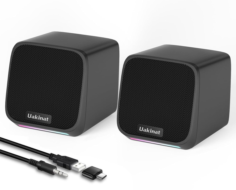 Computer Speakers for Desktop PC,Desktop Speakers,Small Black