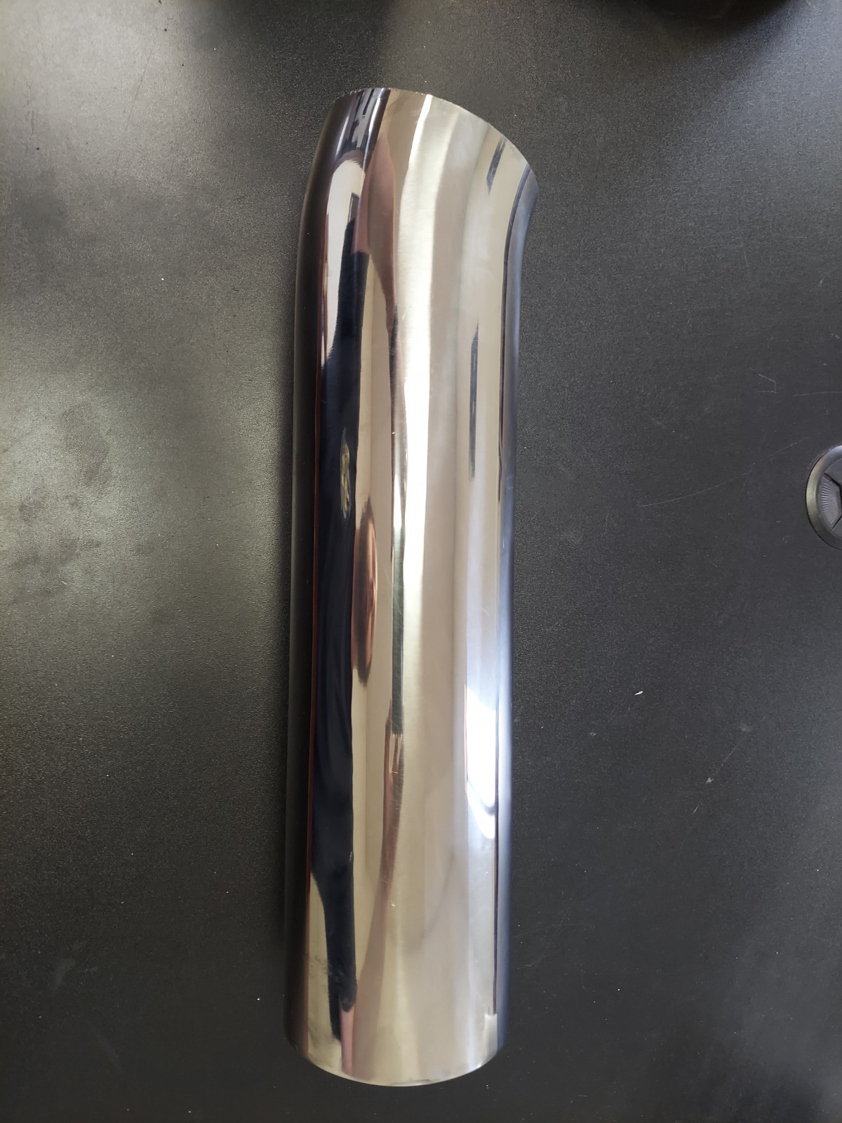 Polished 4" Stainless Pipe With Partial Bend Leg Is 12" Long