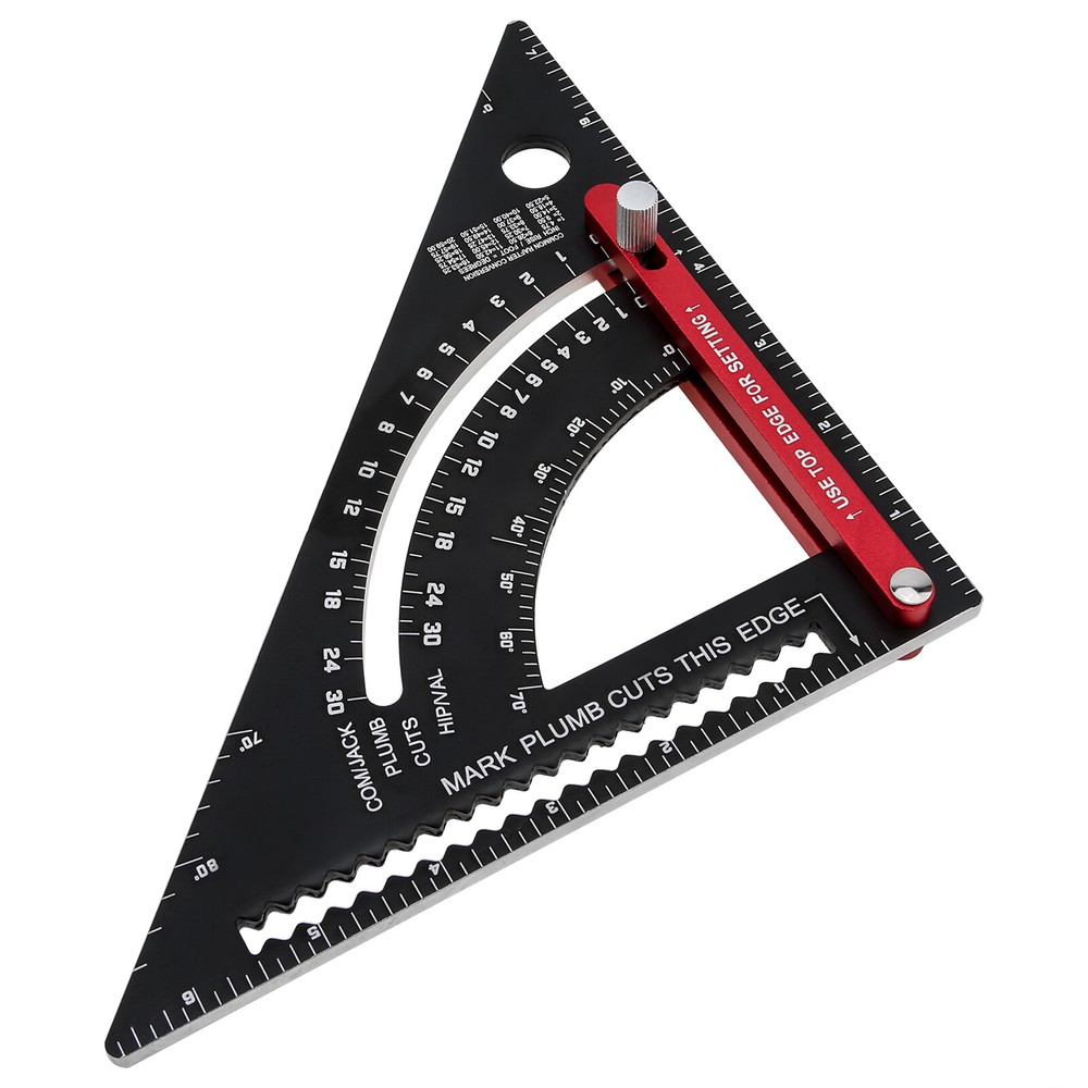 7 Inch Adjustable Angle Triangle Ruler with Adjustable Rod Woodworking Tool US