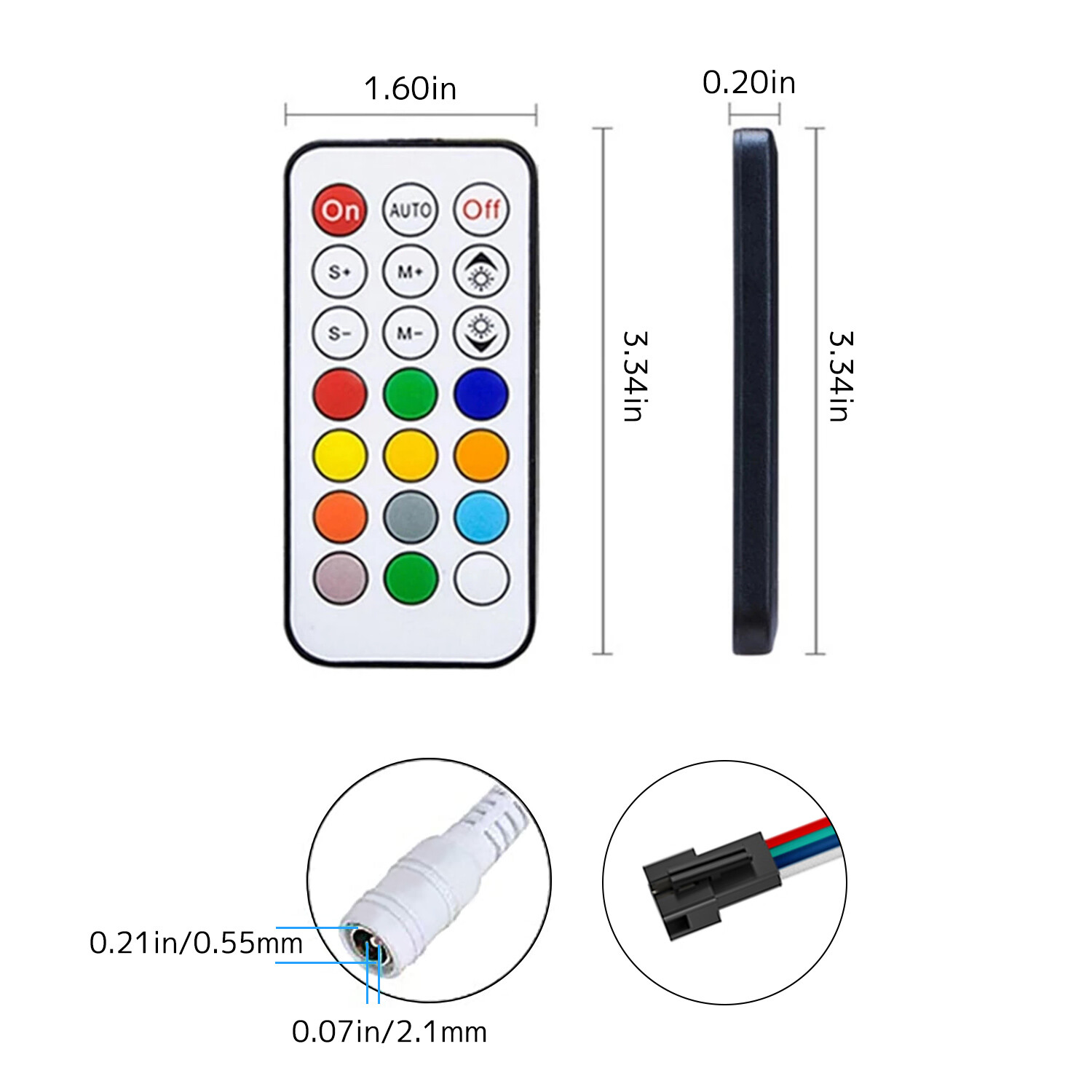 LED light strip 21 key LED RGB RF remote control DC 5-12V for WS2811 WS2812B