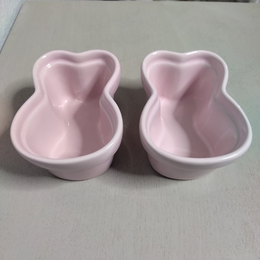 Pink Rabbit Shaped Baking Casserole Dishes - Easter - Bunny Ramekins
