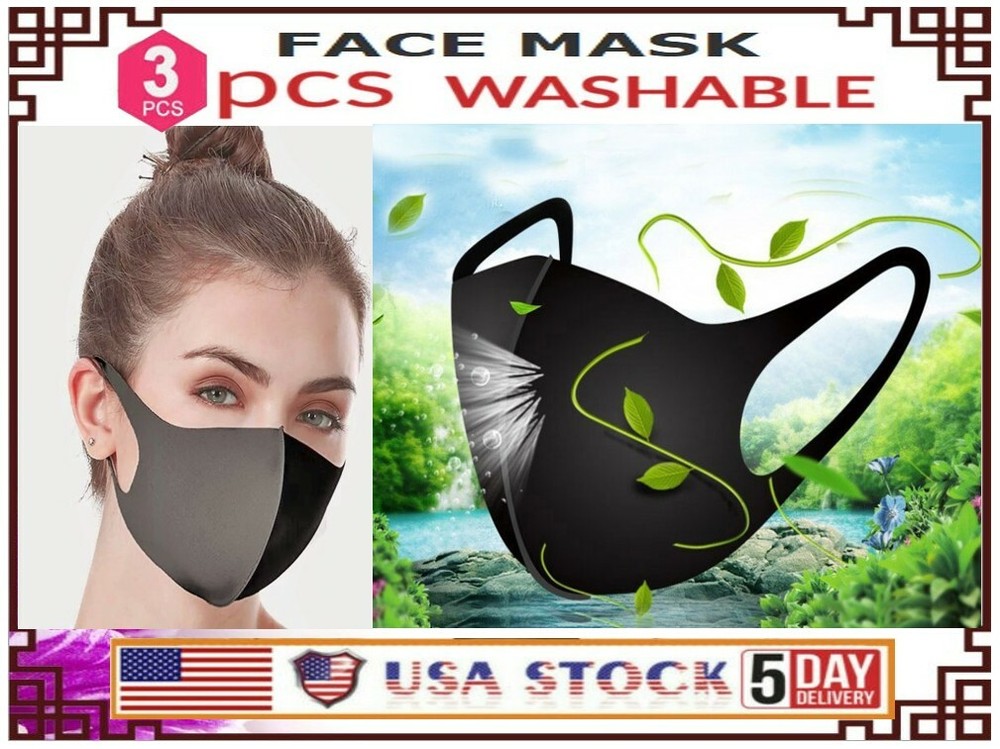 3 PCS Reusable Washable Breathable Face Protection Masks