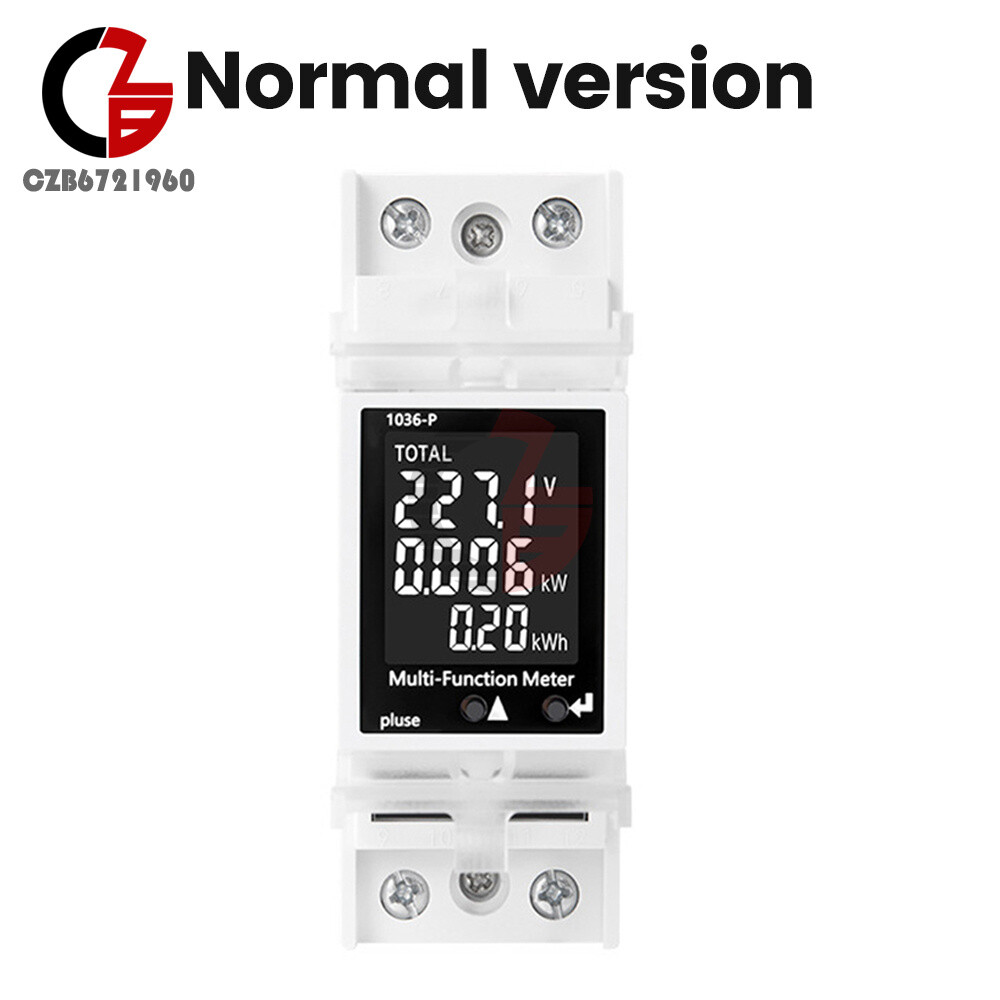 DIN Rail Multi-Function Tester Digital Voltage Current Power Meter AC85~265V 63A